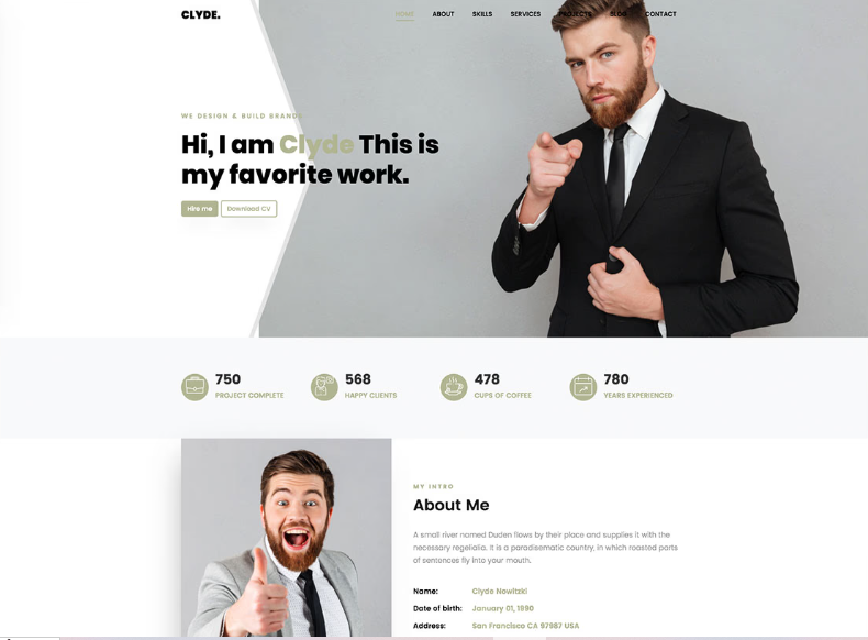 Personal website preview